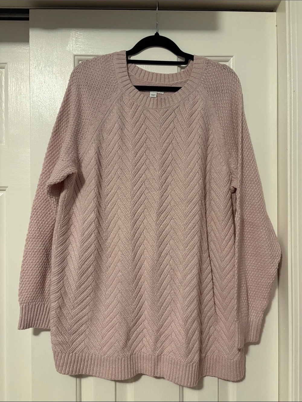 Sonoma Soft Blush Cable Knit Scoop Neck Sweater